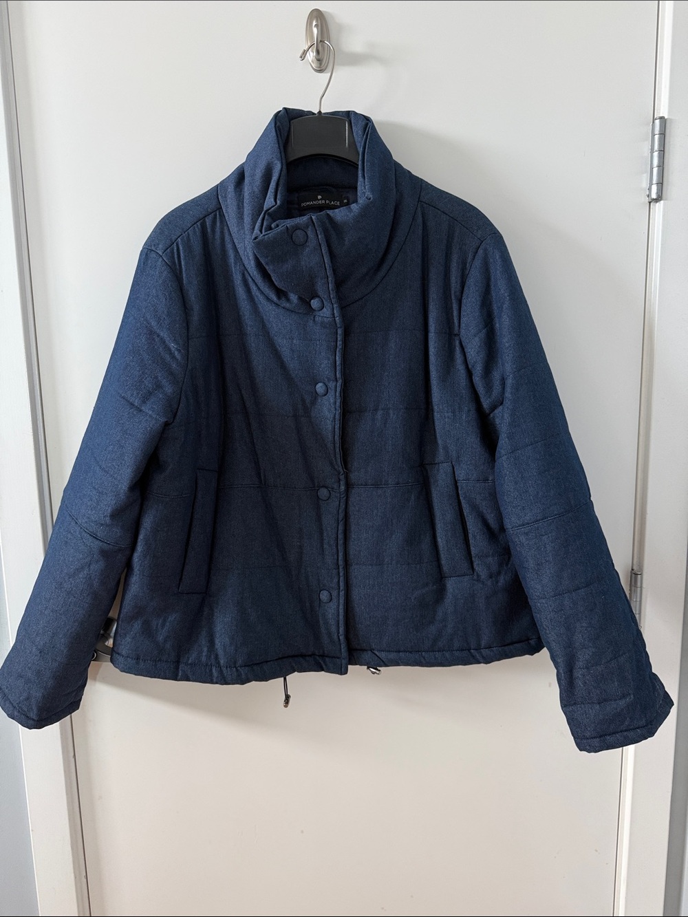 Pomander Place Navy Quilted Puffer Jacket